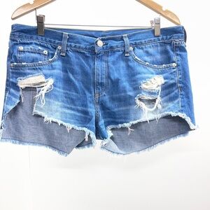 rag & bone Distressed Blue Denim Cutoff Shorts
